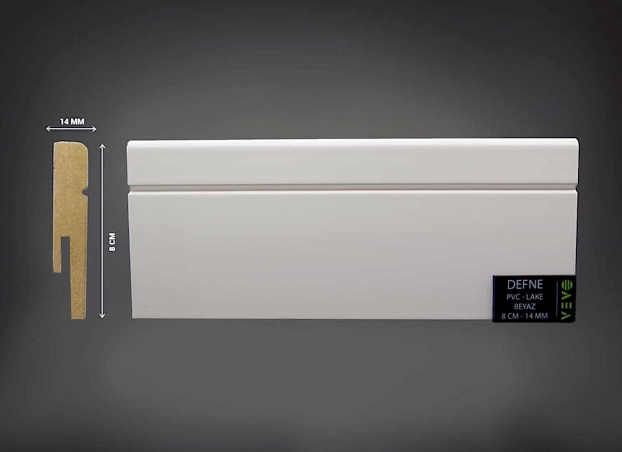 Defne 8 cm Beyaz Pvc Süpürgelik